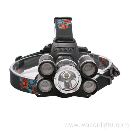 Best Selling 5 1500 Lumens Brightest 18650 Led Miner Headlamp Head Lamp For Hunting Battery Operated Headlight